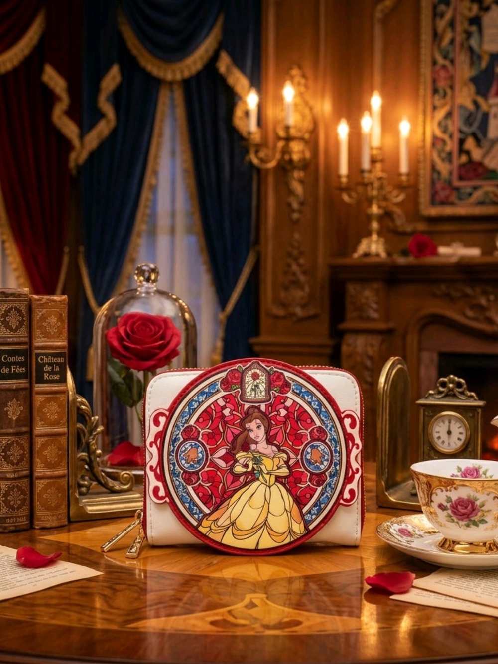 Loungefly Disney Beauty and the Beast Belle Stained Glass Portrait Wallet
